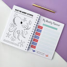 Ocean-themed weekly planner page alongside 'Ollie the Worry Octopus' activity, designed to help children organise their week and manage their worries in a fun and engaging way.