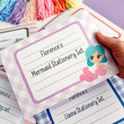 Environmentally friendly mermaid writing set presented as a thoughtful gift for children.