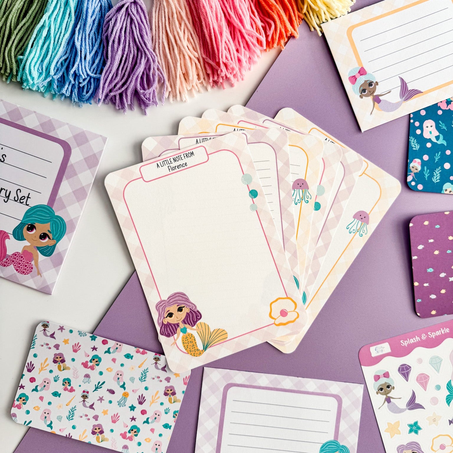 Child-friendly mermaid stationery set encouraging writing and creative expression.