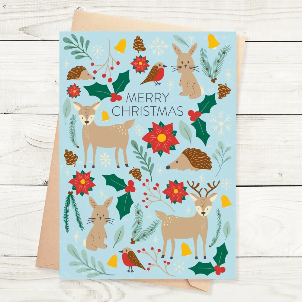 A5 Cute Woodland Christmas Card