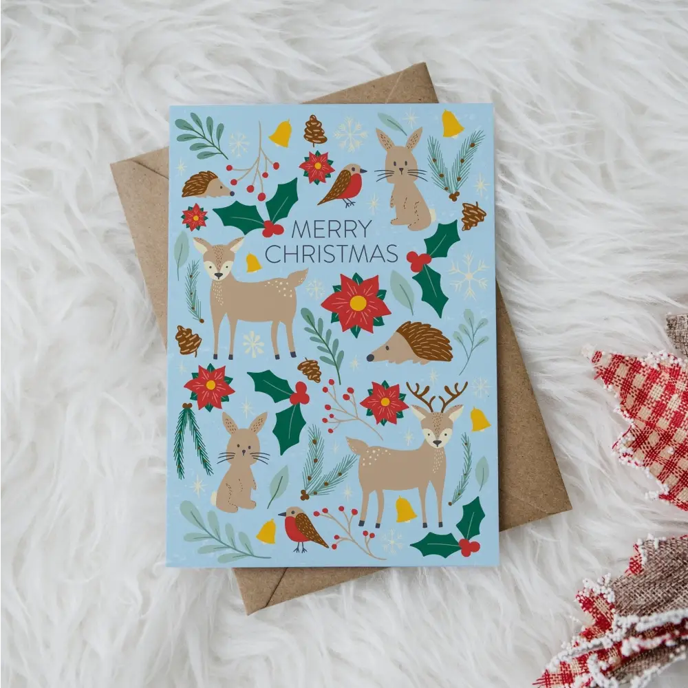 A5 Cute Woodland Christmas Card