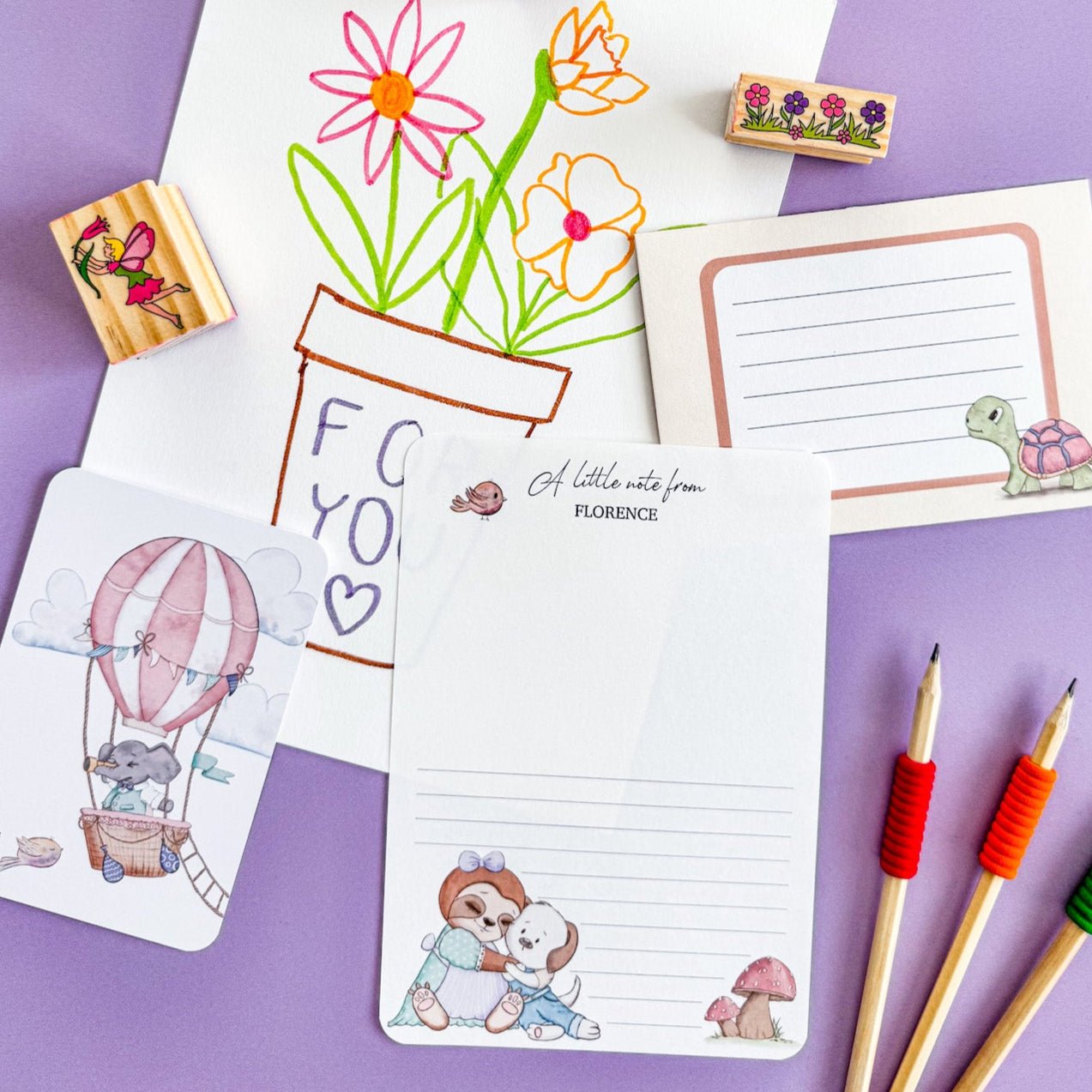 Animal Stationery Set for Kids - Dolly and Fred Designs