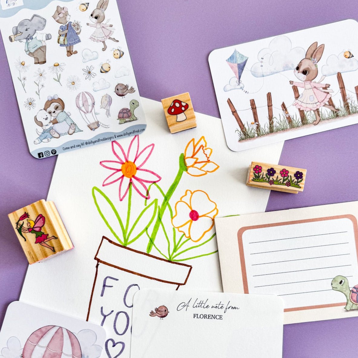 Animal Stationery Set for Kids - Dolly and Fred Designs