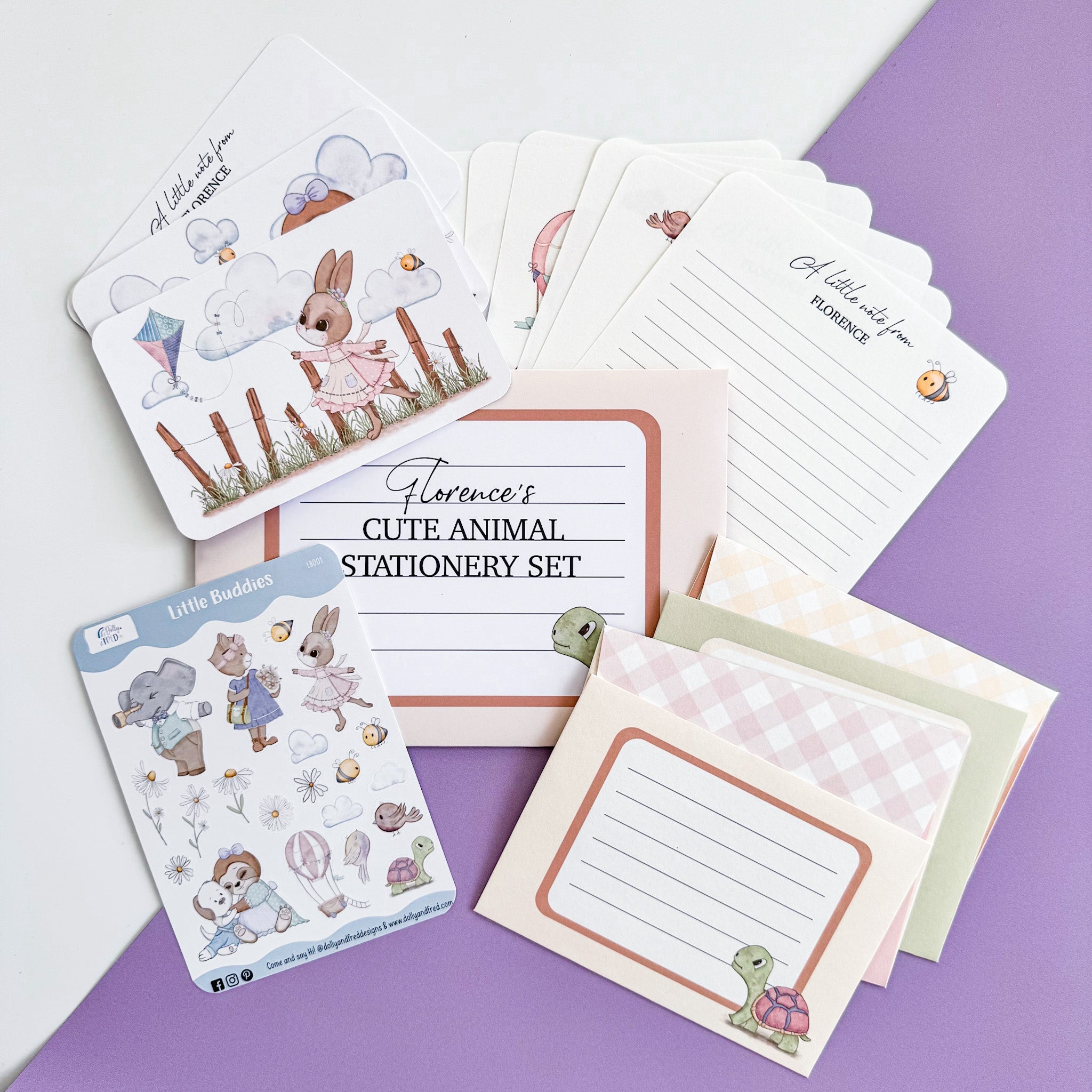 Animal Stationery Set for Kids - Dolly and Fred Designs