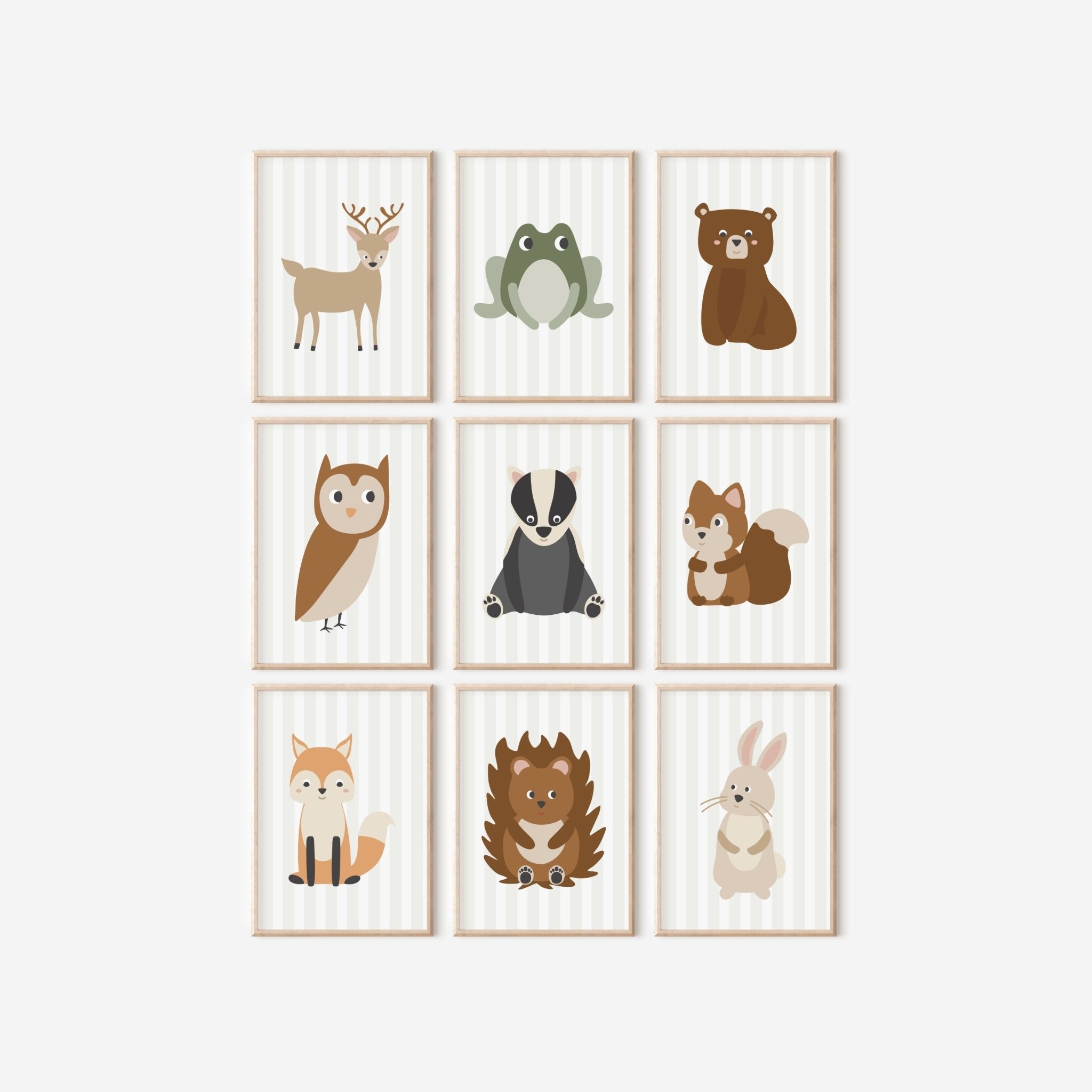 Boho Woodland Animal Nursery Prints - Dolly and Fred Designs