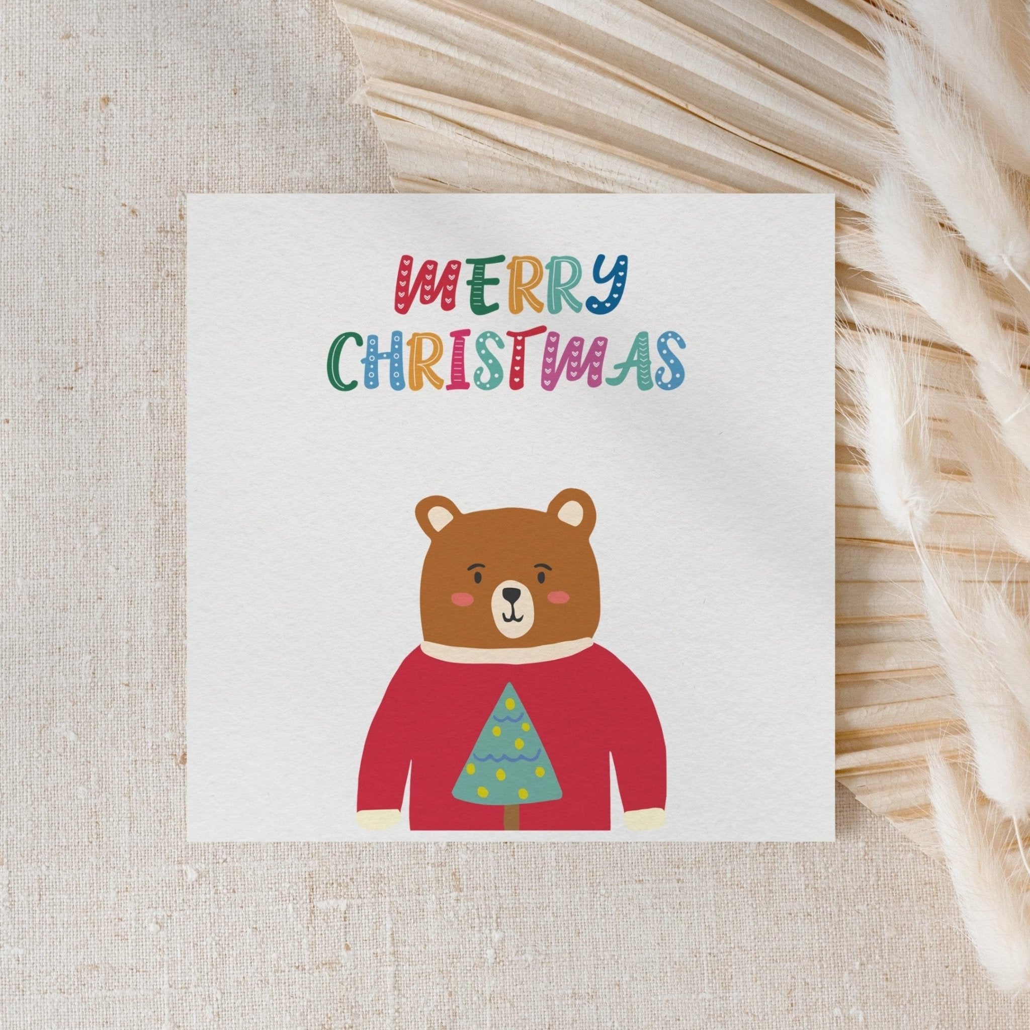 Bright Bear Christmas Card - Dolly and Fred Designs