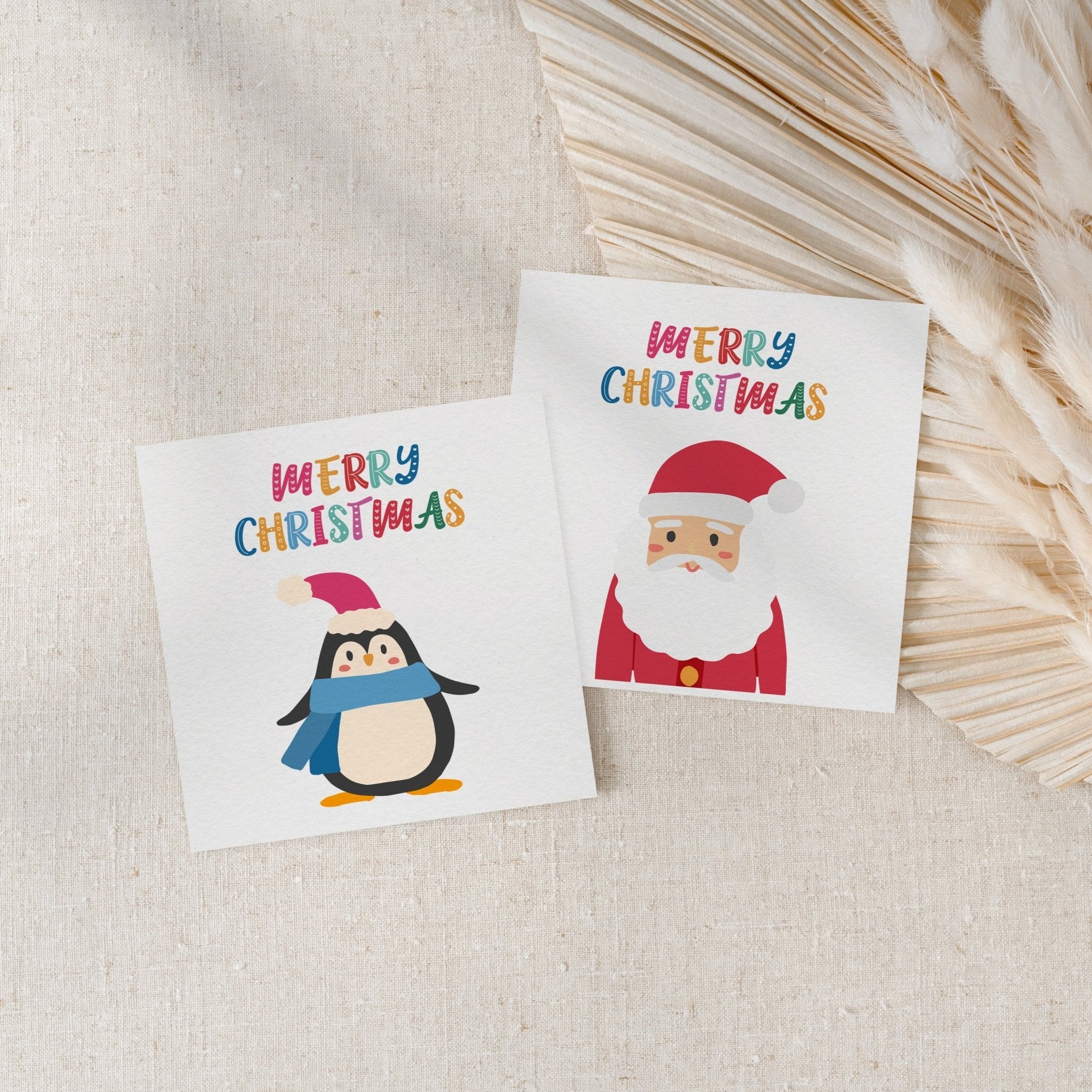 Bright Penguin Christmas Card - Dolly and Fred Designs