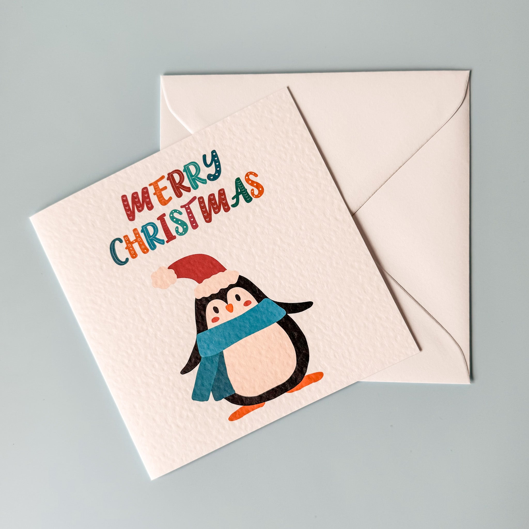 Bright Penguin Christmas Card - Dolly and Fred Designs