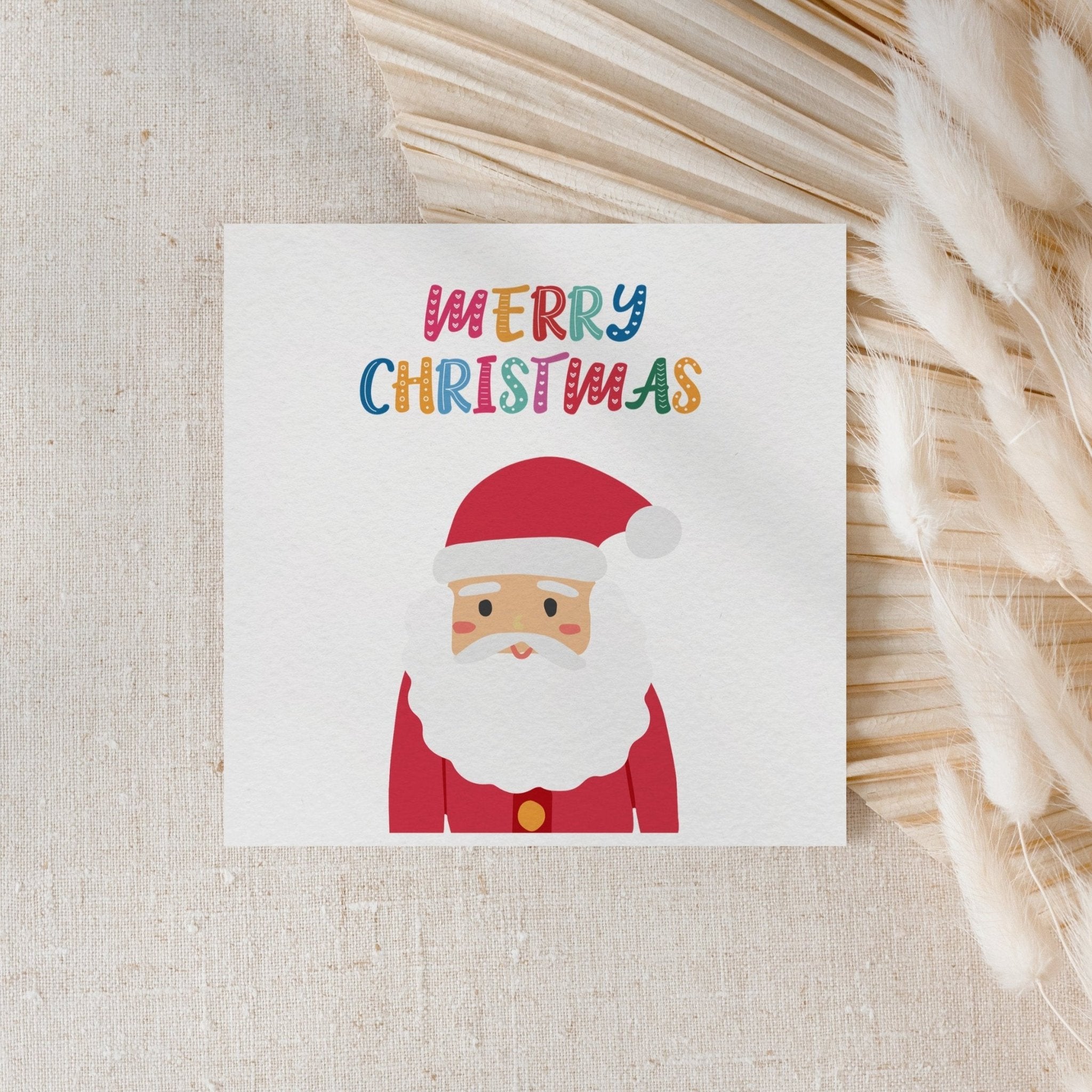 Bright Santa Christmas Card - Dolly and Fred Designs