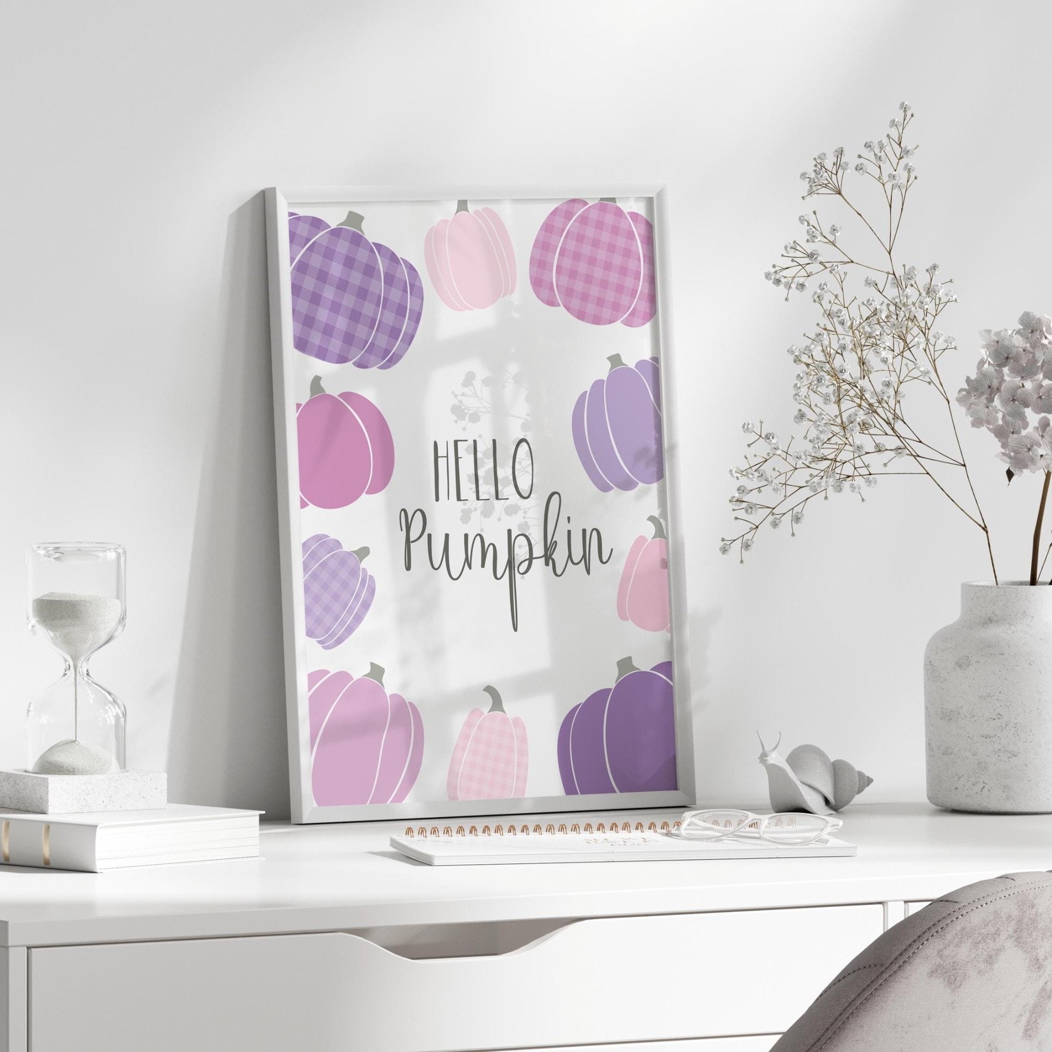 Cosy Hello Pumpkin Print - Dolly and Fred Designs