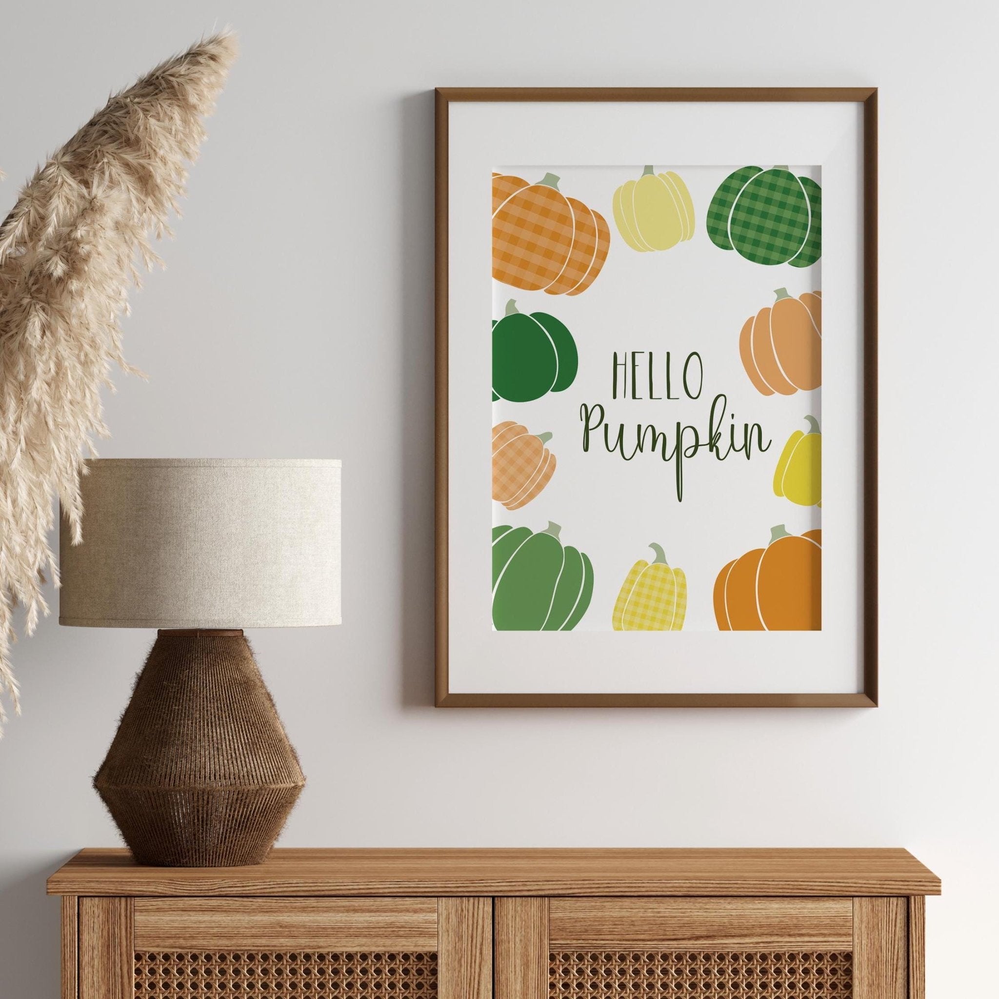 Cosy Hello Pumpkin Print - Dolly and Fred Designs