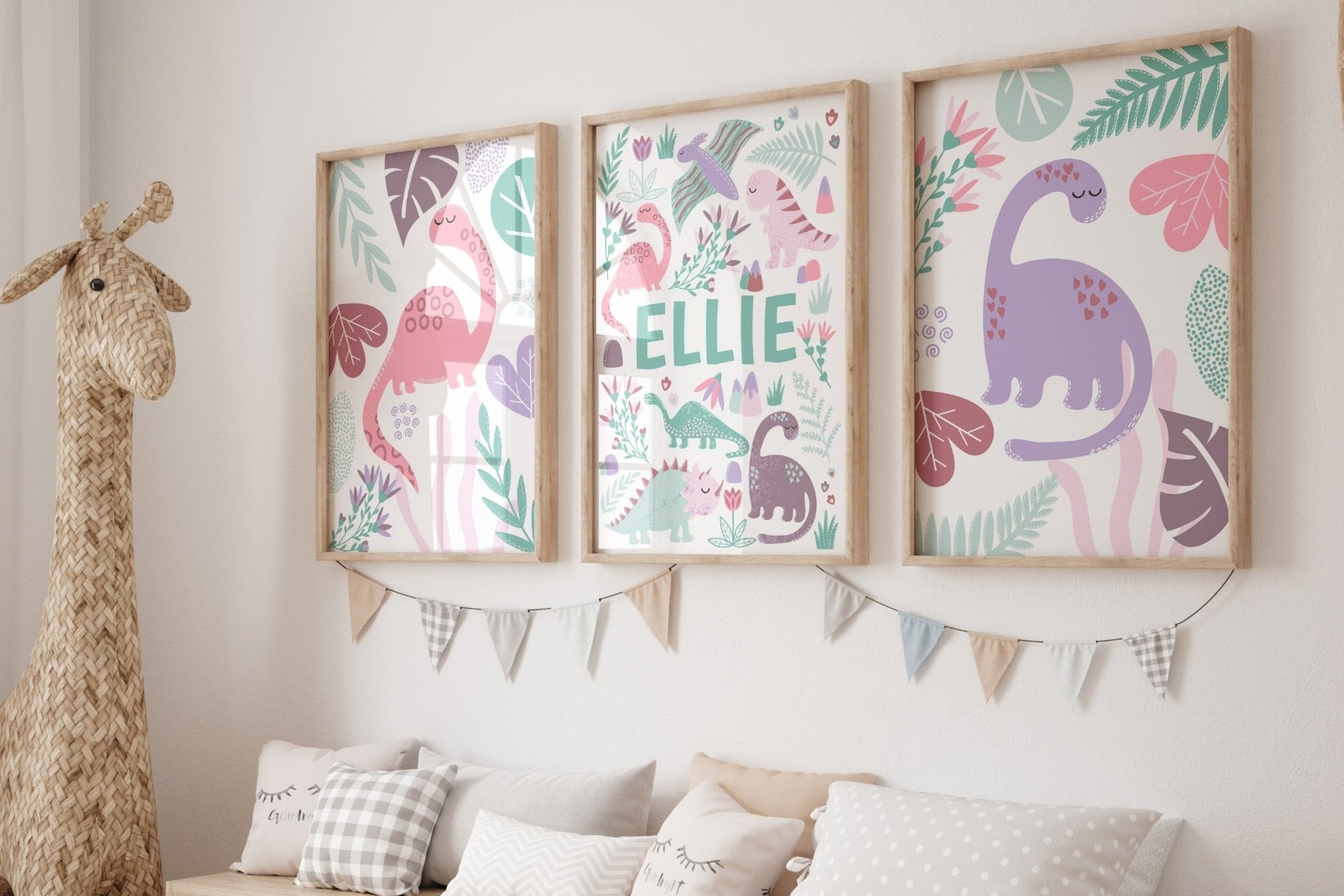 Looking for unique nursery decor? These personalized dinosaur prints make a thoughtful and charming gift for new parents