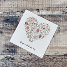 Floral heart valentines day card - Dolly and Fred Designs