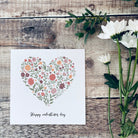 Floral heart valentines day card - Dolly and Fred Designs