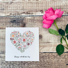 Floral heart valentines day card - Dolly and Fred Designs