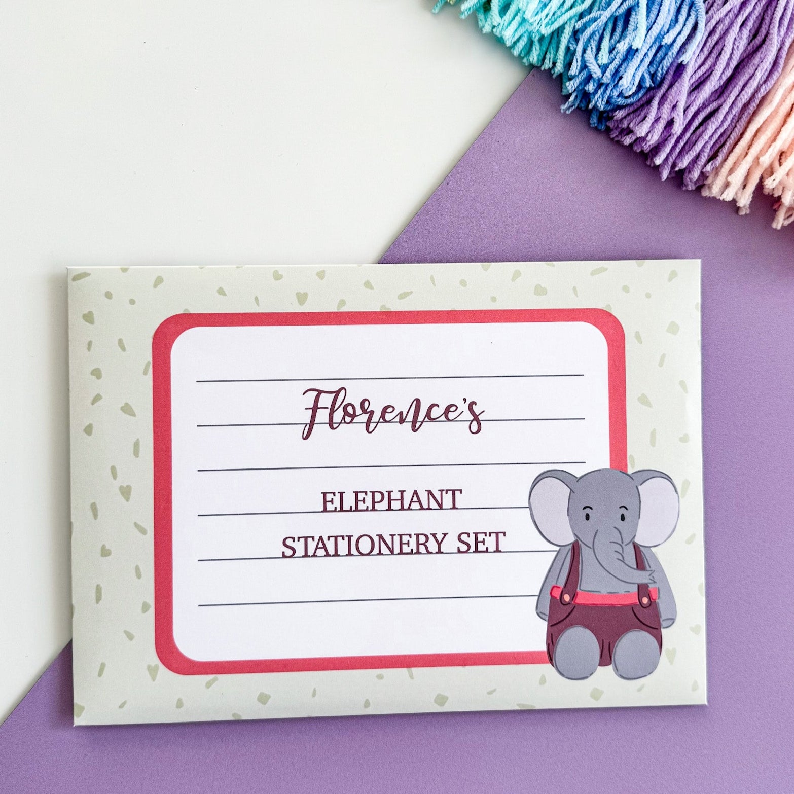 Fun Elephant Writing Set for Kids - Dolly and Fred Designs