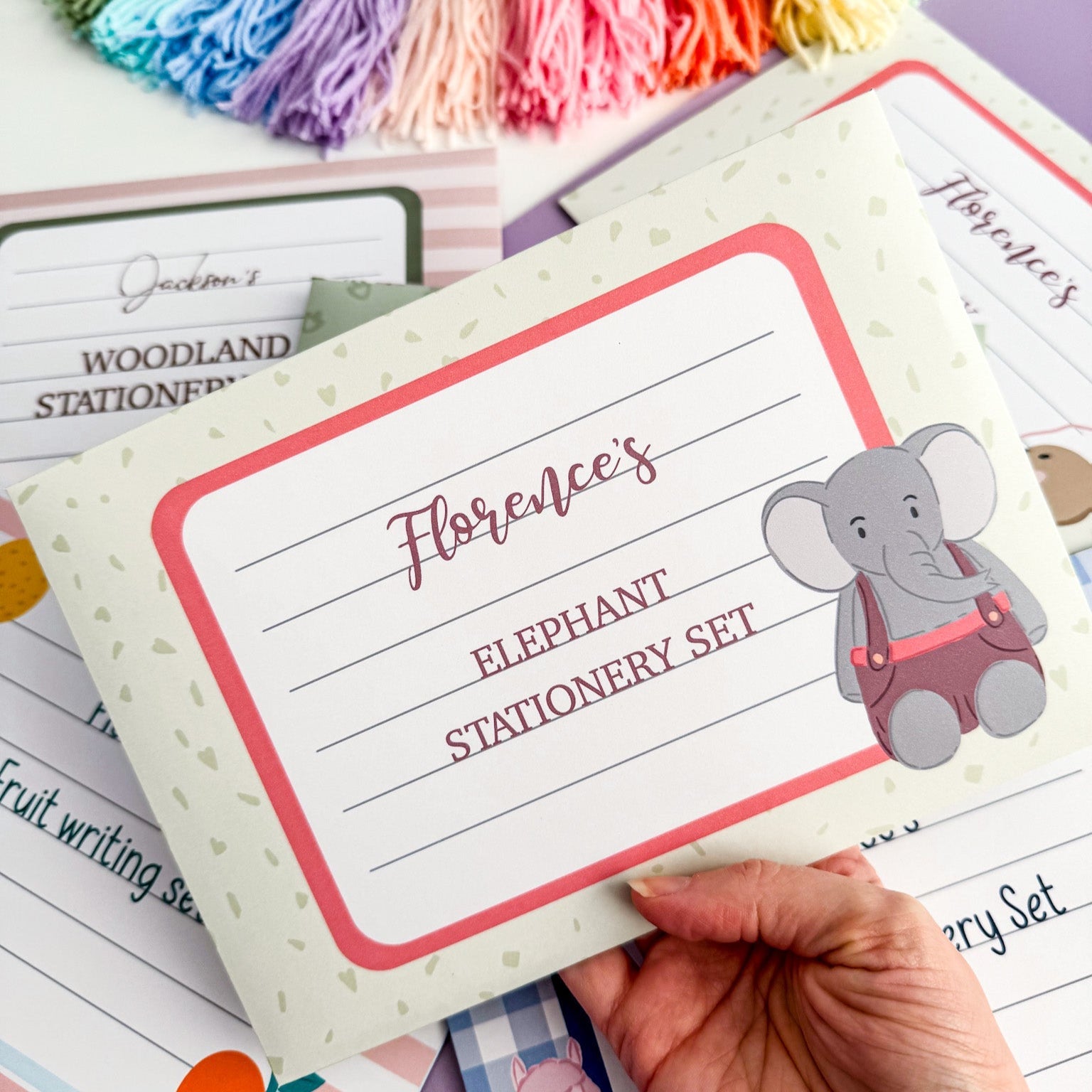 Fun Elephant Writing Set for Kids - Dolly and Fred Designs