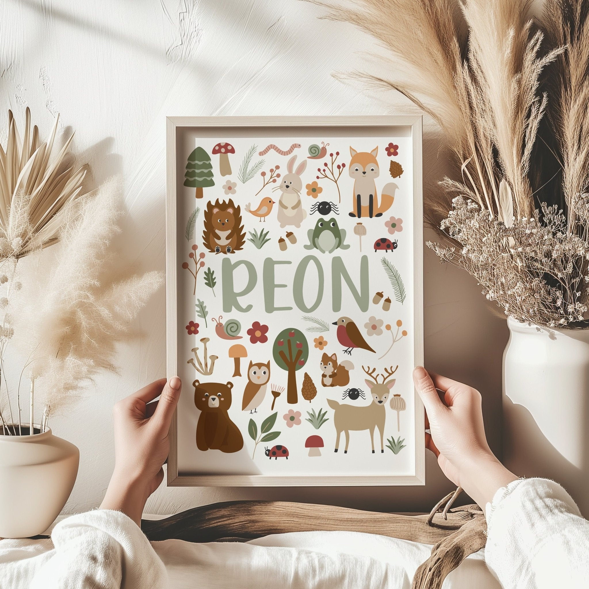 Gender Neutral Personalised Woodland Print Set of 3 - Dolly and Fred Designs