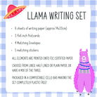 Llama writing set for children, little girls stationery set, personalised notecards for kids