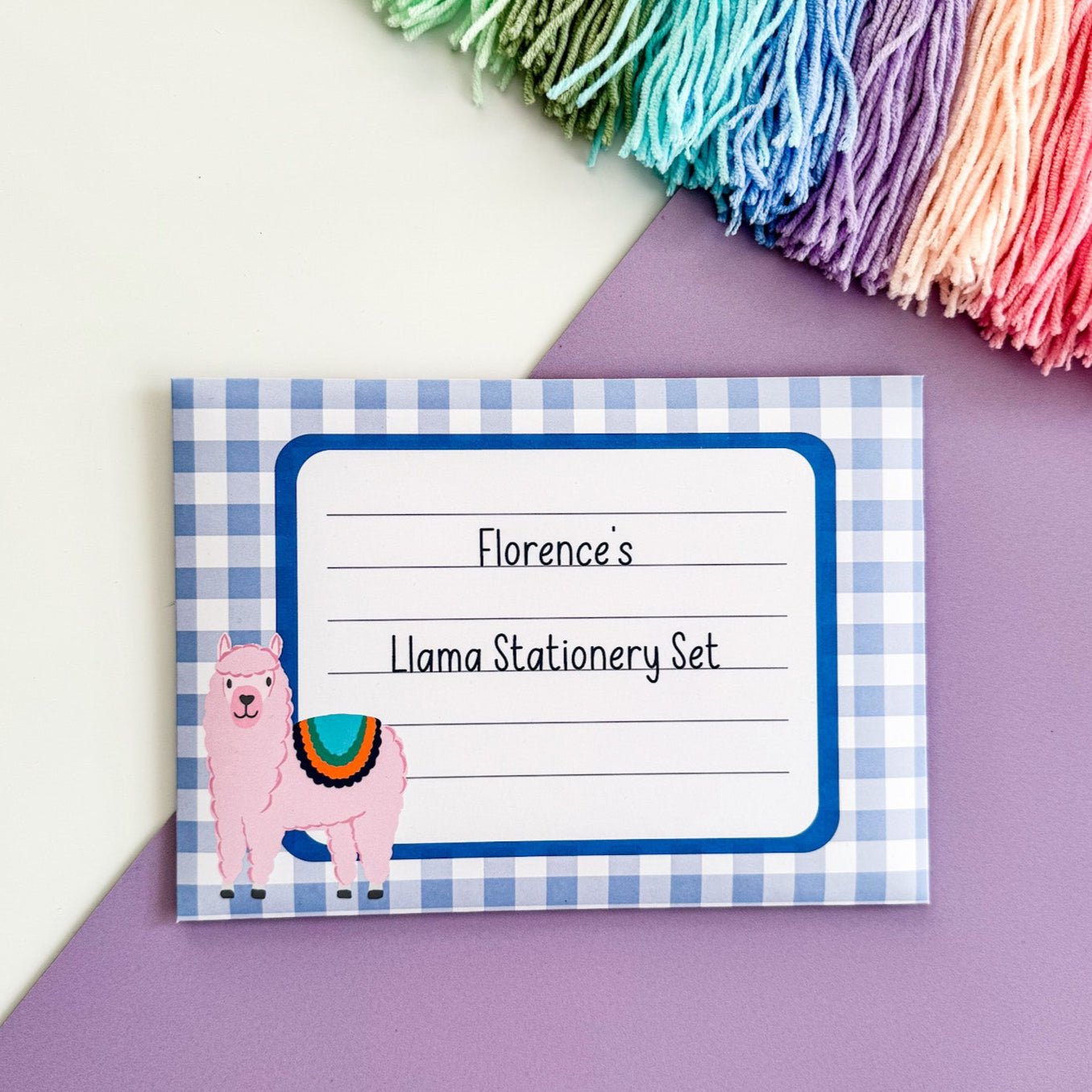 Llama writing set for children - Dolly and Fred Designs