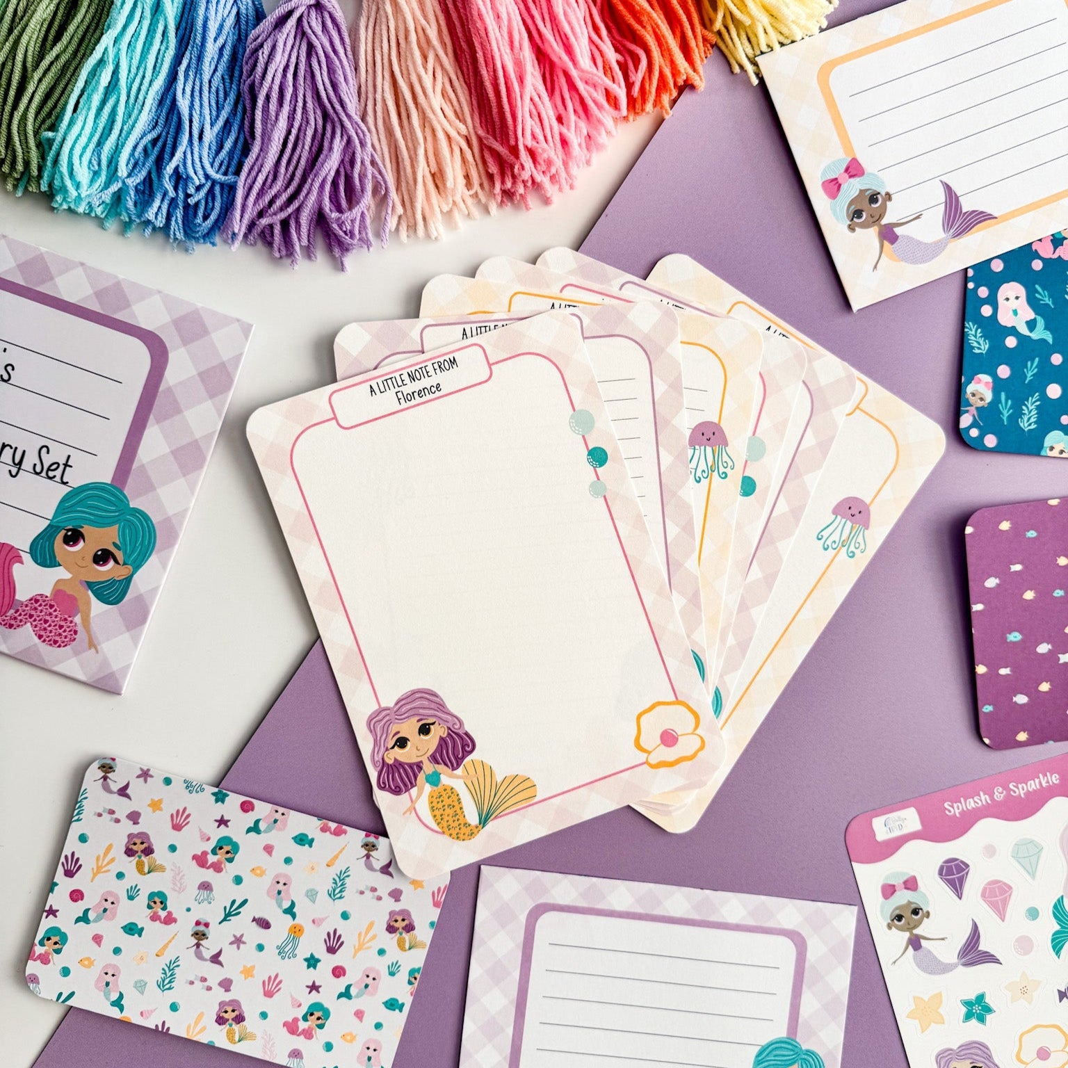 Mermaid Writing Set for Kids | Eco - Friendly Stationery - Dolly and Fred Designs