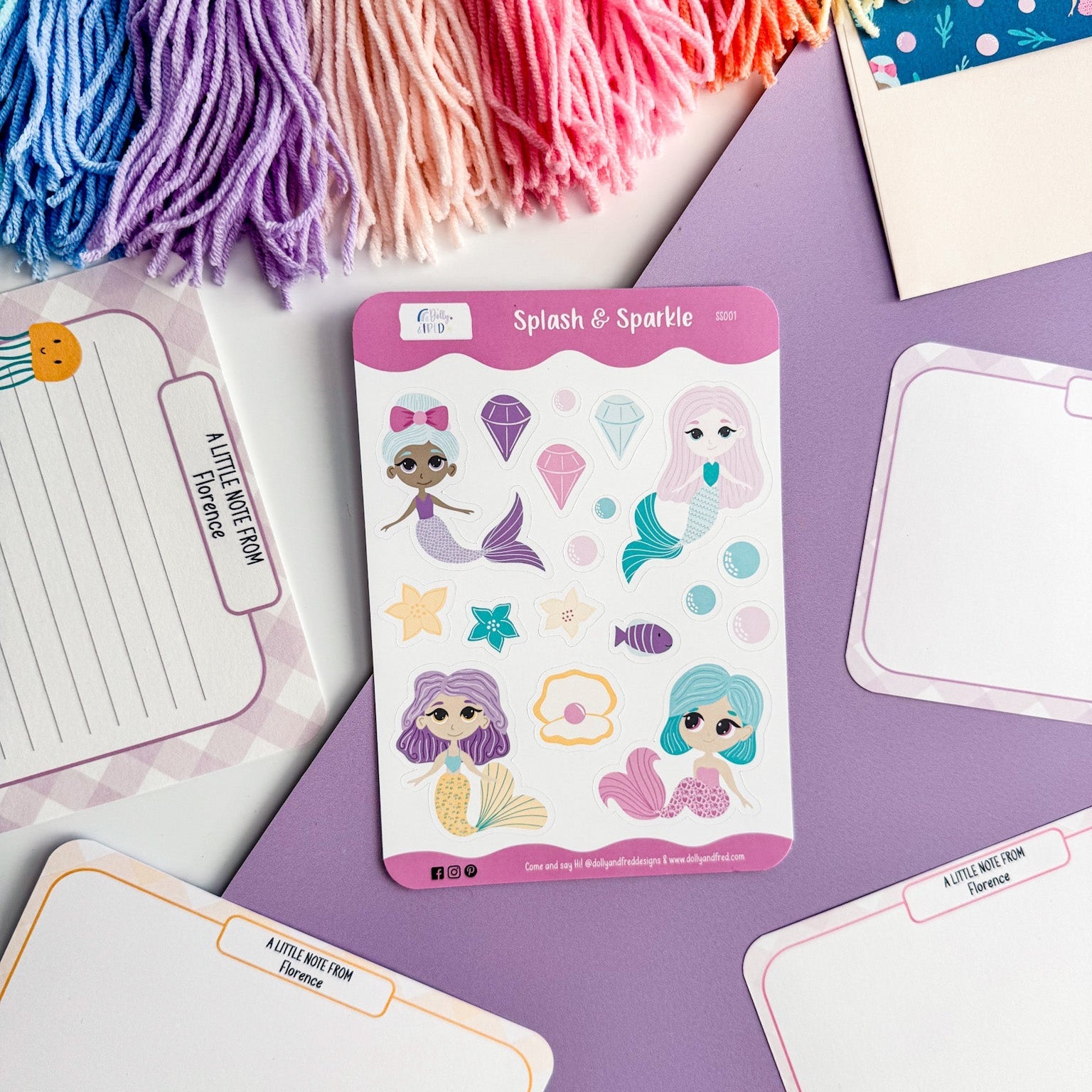 Mermaid Writing Set for Kids | Eco - Friendly Stationery - Dolly and Fred Designs