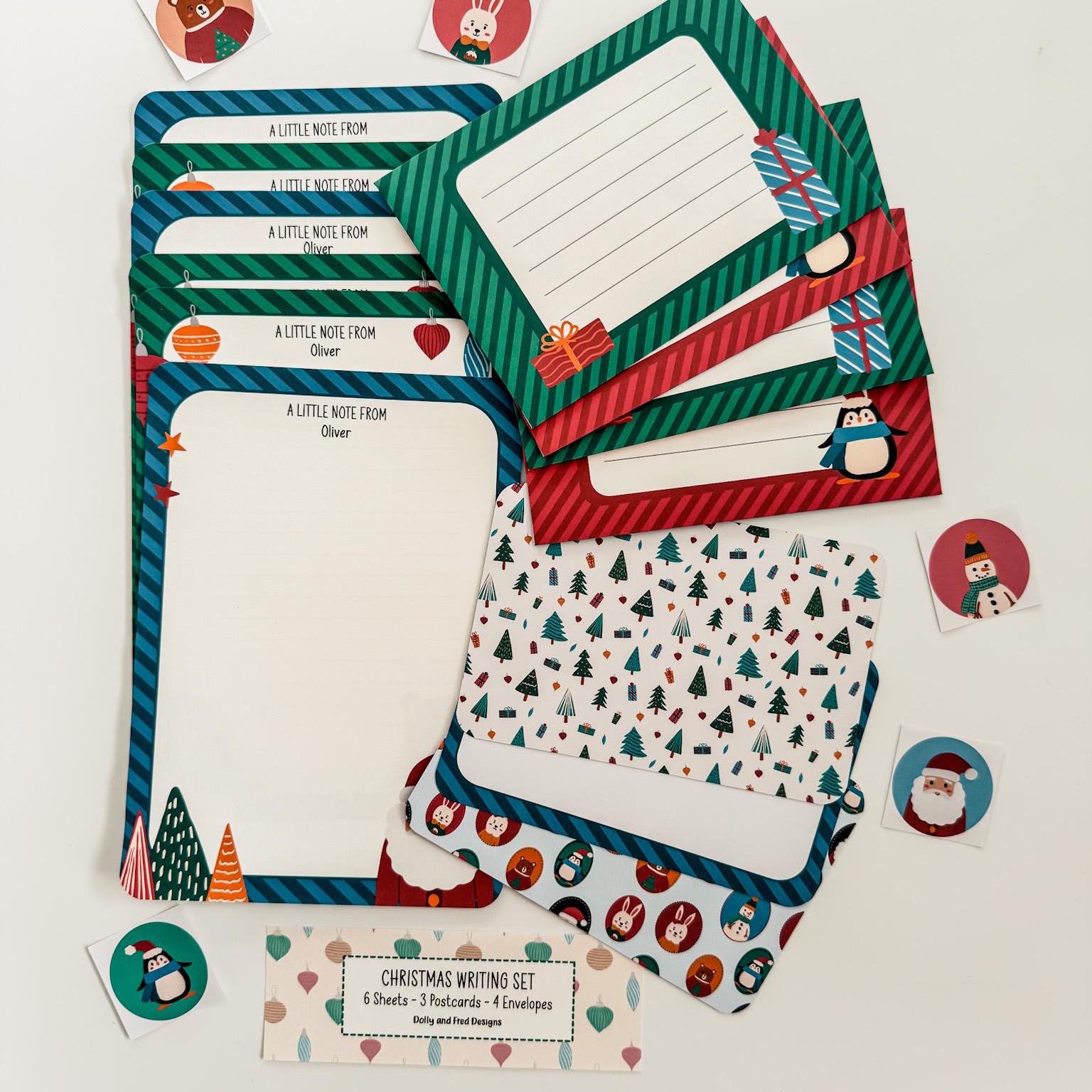 Personalised Children's Christmas Letter Writing Set - Dolly and Fred Designs