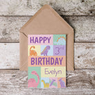 Personalised Dinosaur Birthday Card - Dolly and Fred Designs