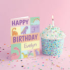 Personalised Dinosaur Birthday Card - Dolly and Fred Designs