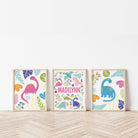 Personalised dinosaur print set - Dolly and Fred Designs