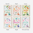 Personalised dinosaur print set - Dolly and Fred Designs