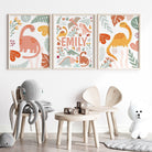 Personalised dinosaur print set - Dolly and Fred Designs