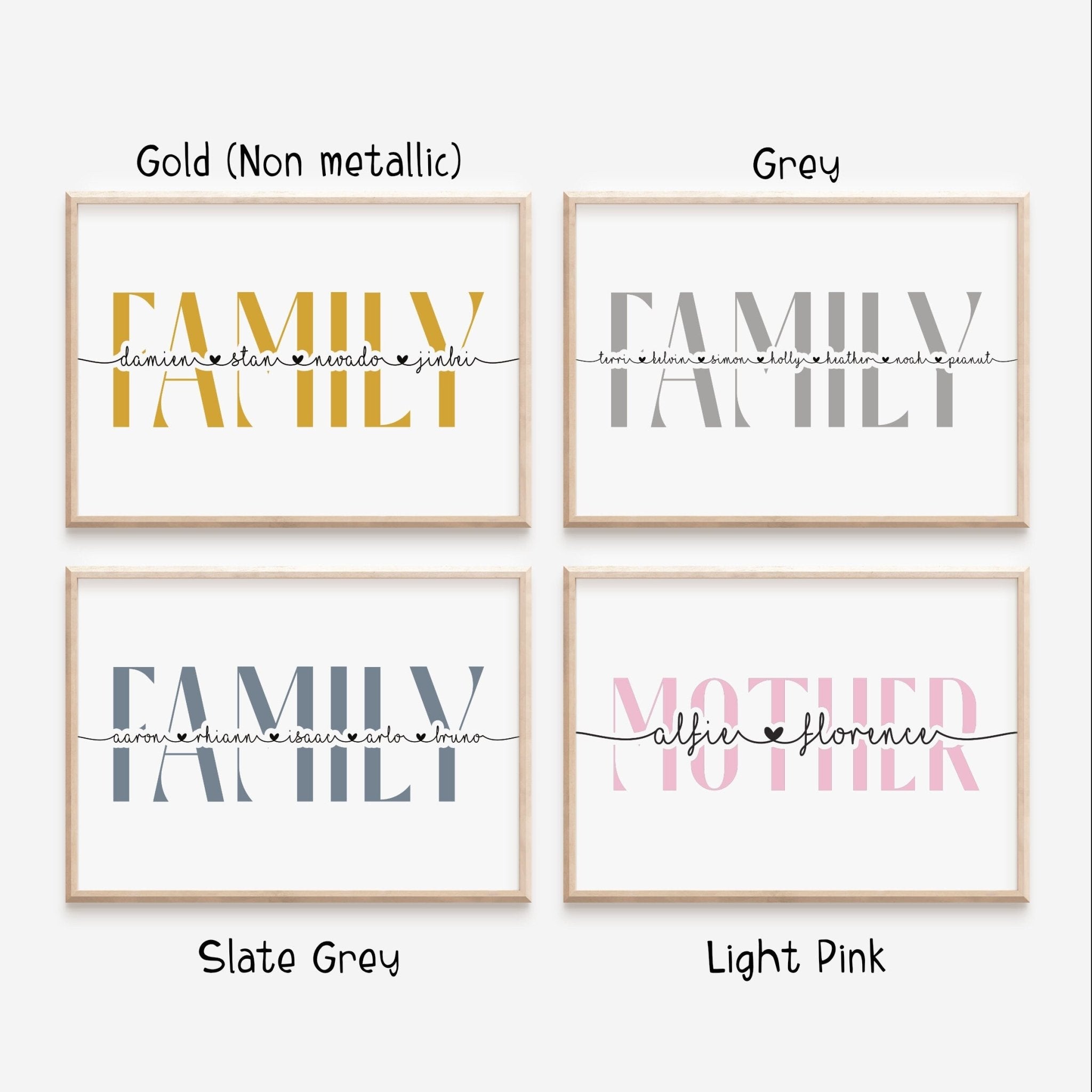 Personalised Family Surname Print - Dolly and Fred Designs