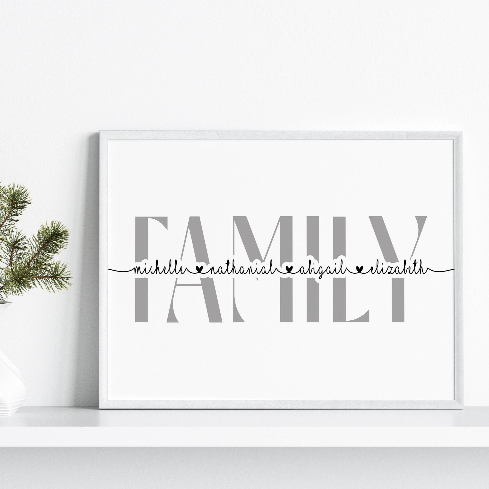 Personalised Family Surname Print - Dolly and Fred Designs