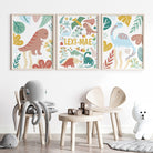 Personalised neutral dinosaur print set - Dolly and Fred Designs