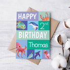 Personalised Ocean Animal Birthday Card - Dolly and Fred Designs