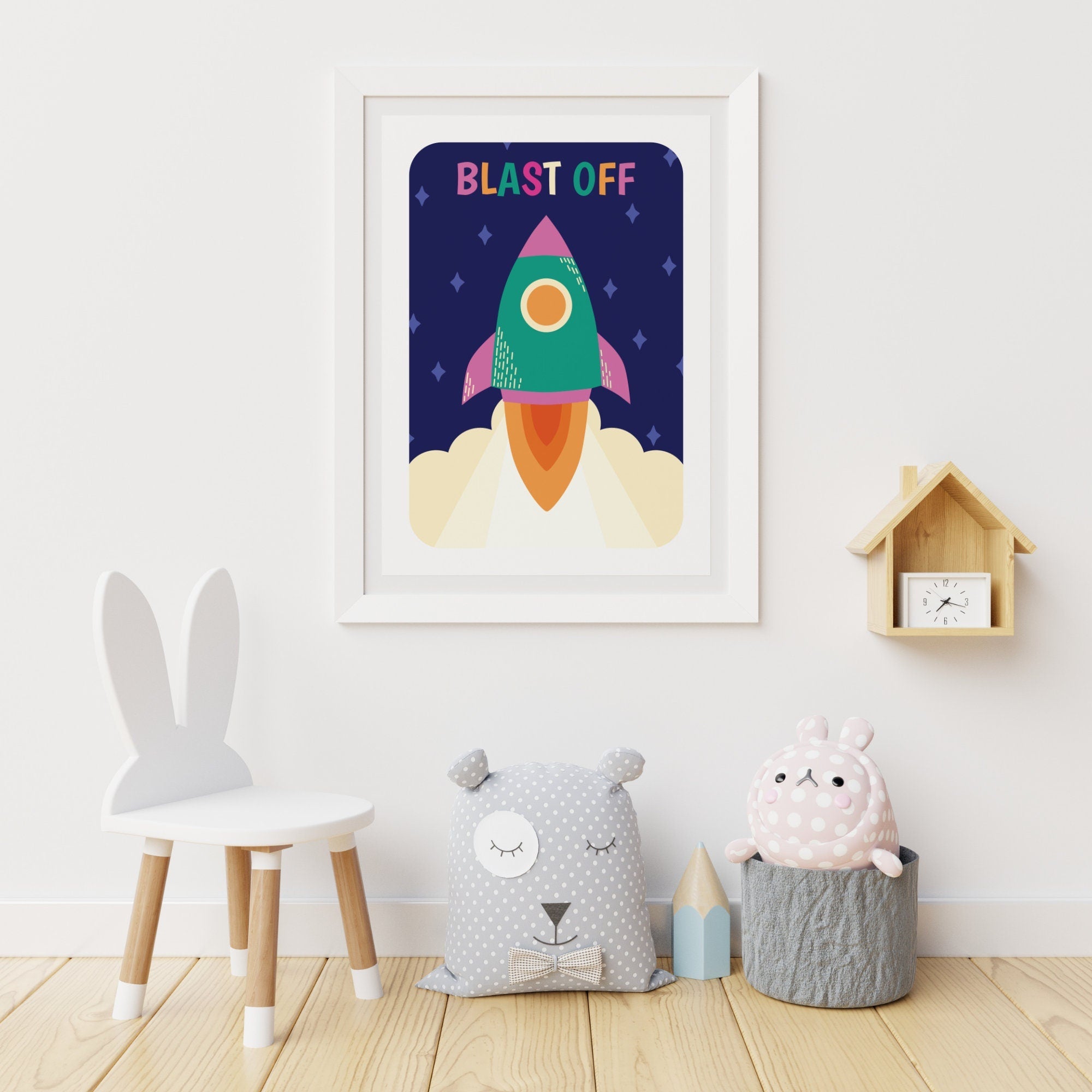 Personalised pink space print set - Dolly and Fred Designs