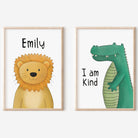 Personalised Safari Affirmation Nursery Print Set of 3 - Dolly and Fred Designs