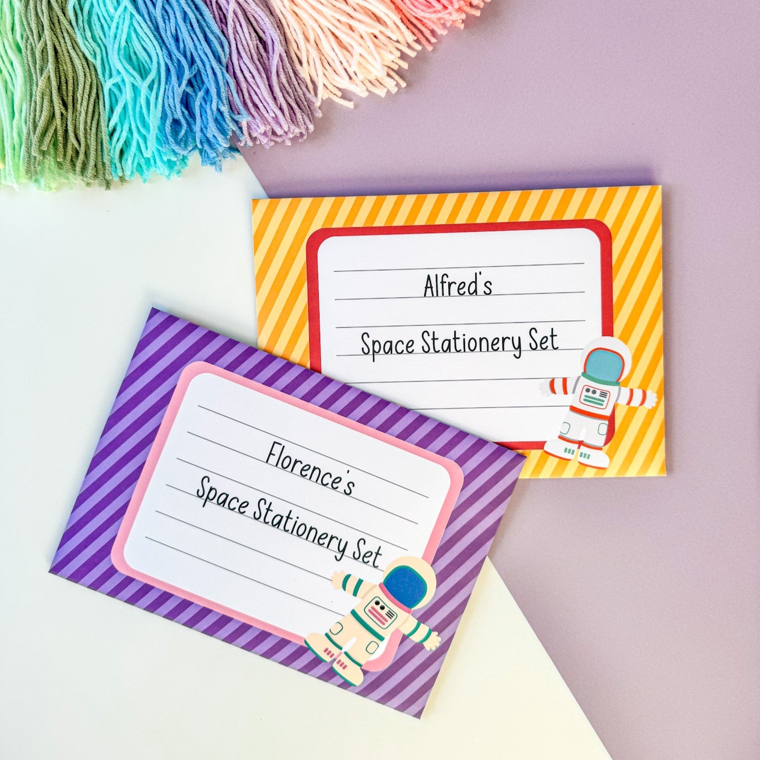 Personalised Space Writing Set for Girls - Dolly and Fred Designs