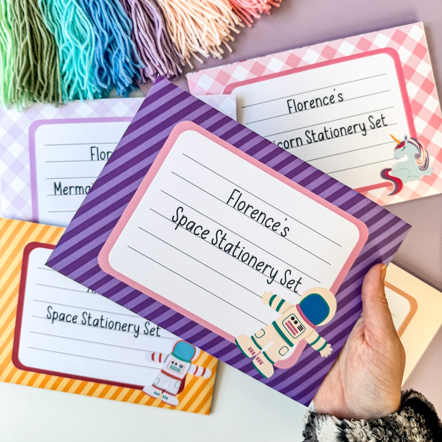 Personalised Space Writing Set for Girls - Dolly and Fred Designs