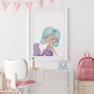 Pink and purple mermaid nursery print set - Dolly and Fred Designs