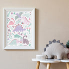 Pink Dinosaur Nursery Print - Dolly and Fred Designs