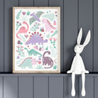 Pink Dinosaur Nursery Print - Dolly and Fred Designs