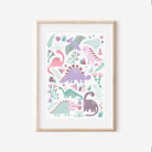 Pink Dinosaur Nursery Print - Dolly and Fred Designs