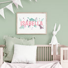 Pink Landscape Dinosaur Name Print - Dolly and Fred Designs