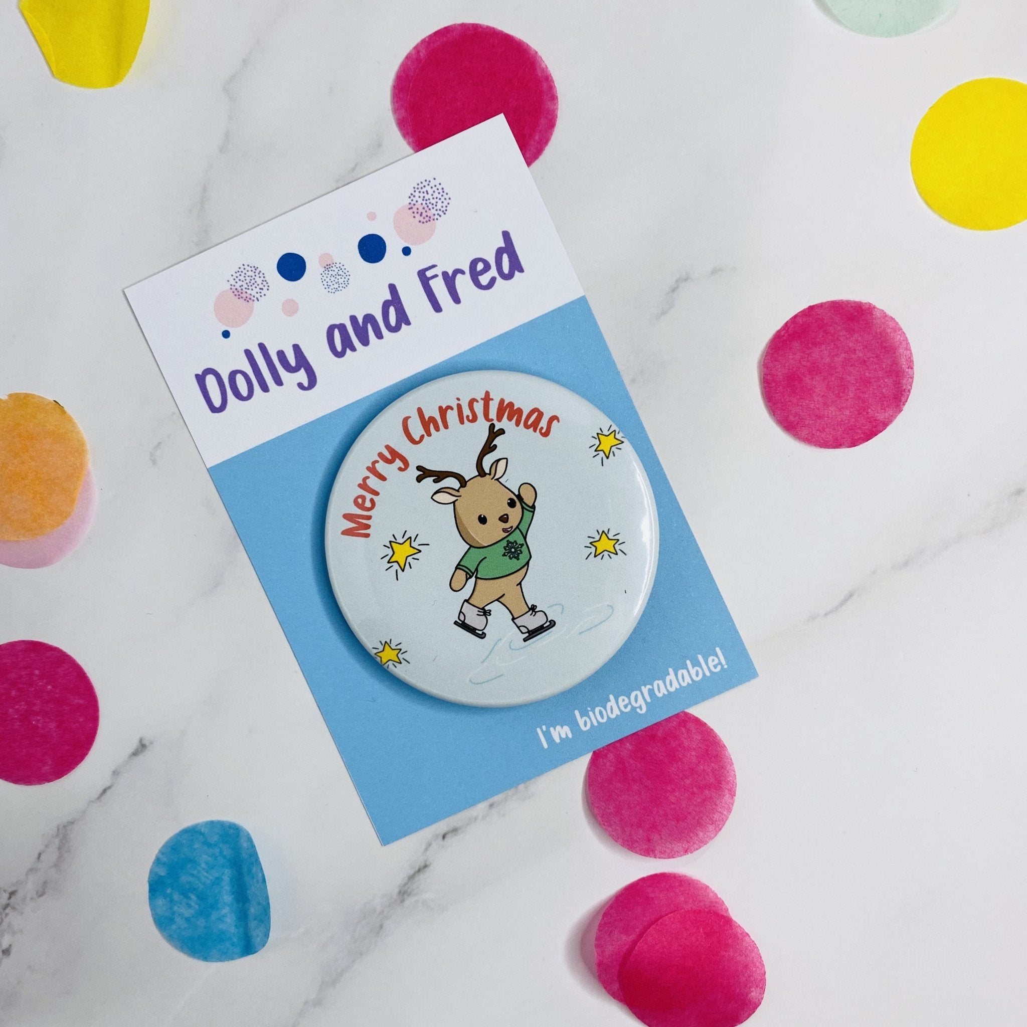 Reindeer Christmas Badge - Dolly and Fred Designs