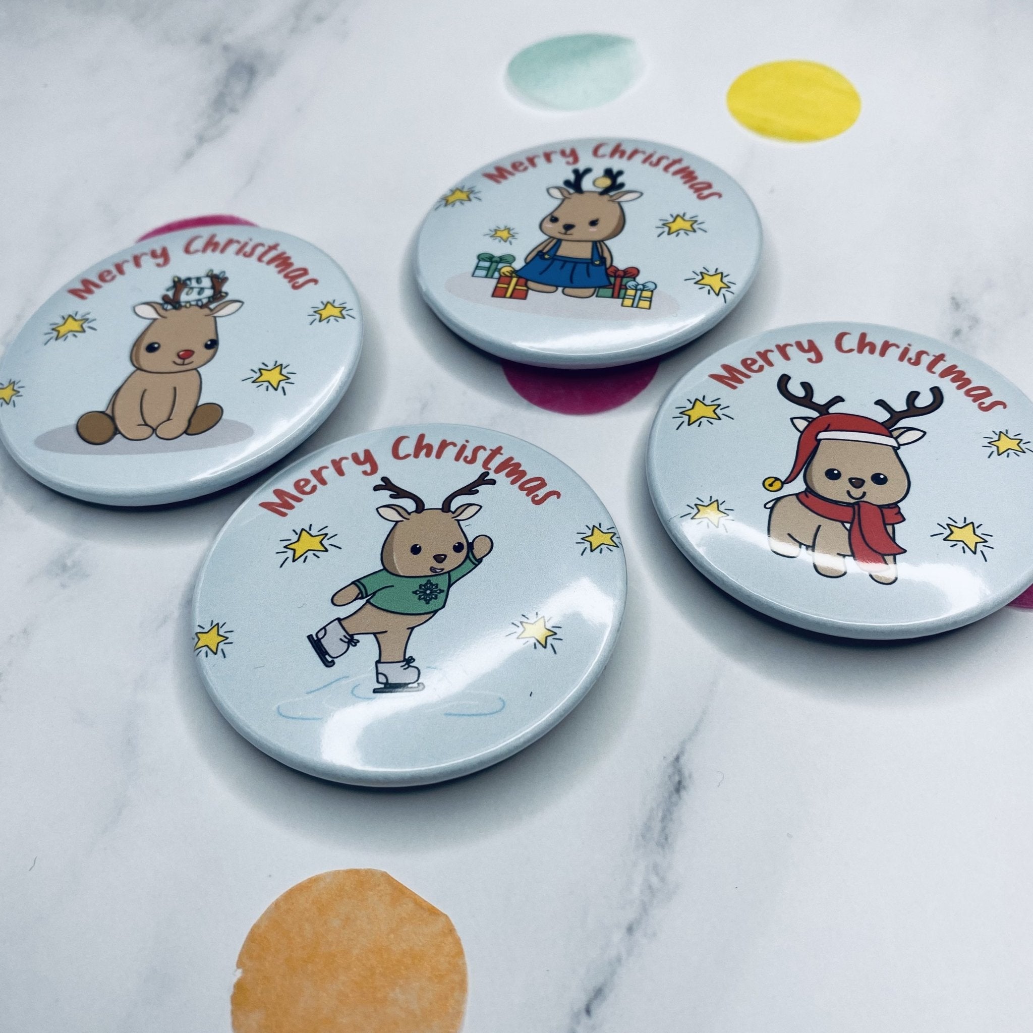 Reindeer Christmas Badge - Dolly and Fred Designs