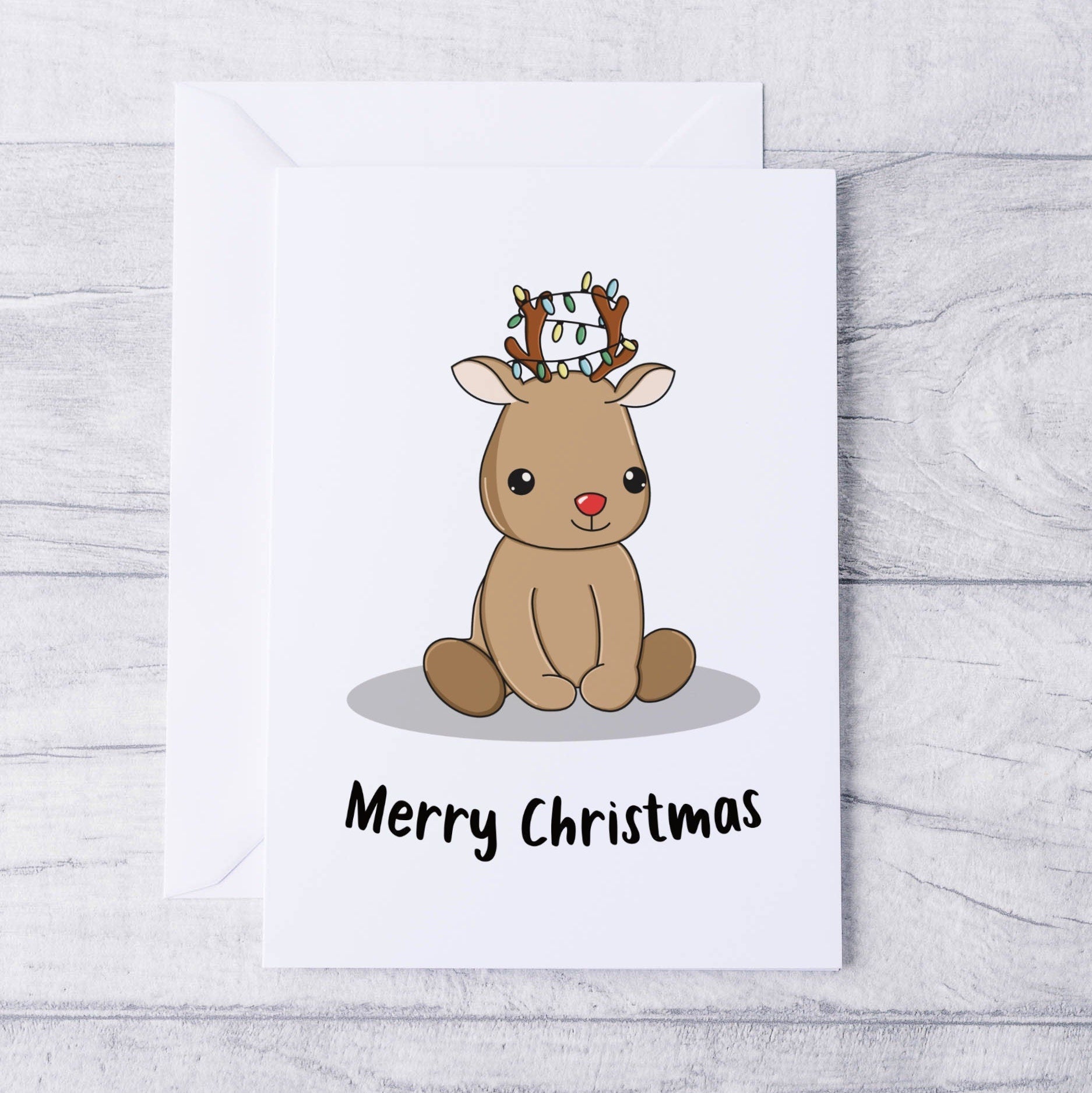 Reindeer Christmas Card Set, Pack of 5 A6 Cards - Dolly and Fred Designs