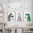 Safari Affirmation Nursery Print Set of 3 - Dolly and Fred Designs