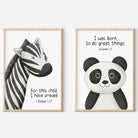 Safari Animal Bible Verse Nursery Prints Set of 9 - Dolly and Fred Designs